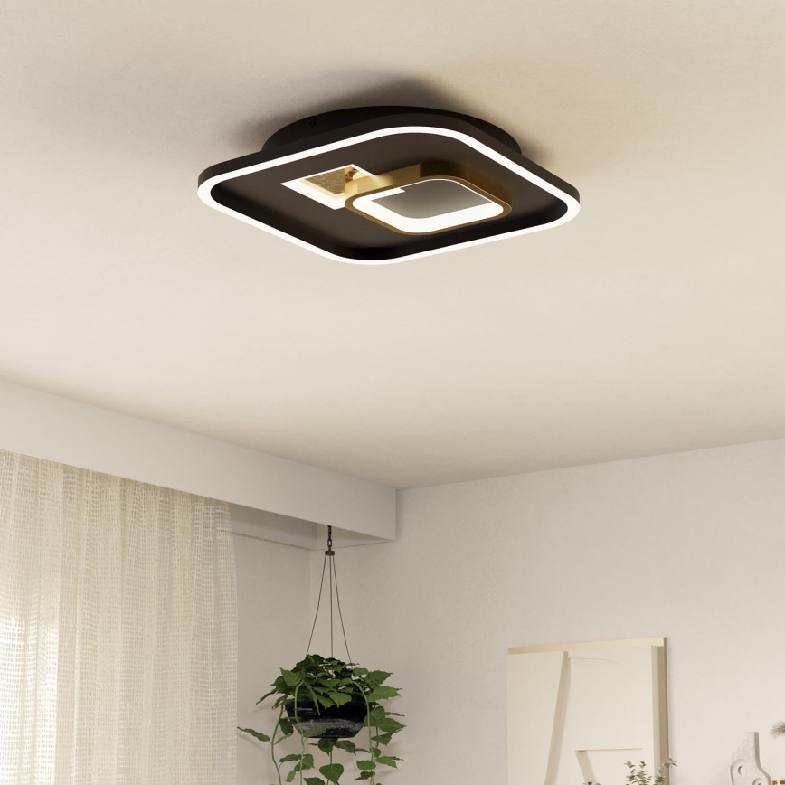 Eglo - LED Ceiling light 1xLED/16,2W/230V + 1xLED/9,2W 38x38 cm black/gold