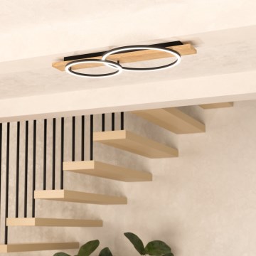 Eglo - LED Ceiling light 2xLED/12W/230V 3000K beige/black