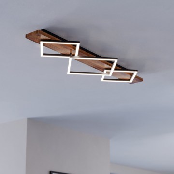 Eglo - LED ceiling light 2xLED/13W/230V + LED/16W black/brown