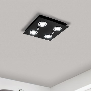 Eglo - LED Ceiling light 4xGU10/2,8W/230V 3000K black