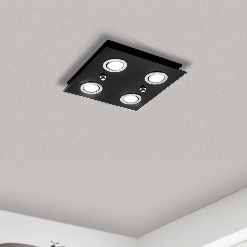 Eglo - LED Ceiling light 4xGU10/2,8W/230V 3000K black