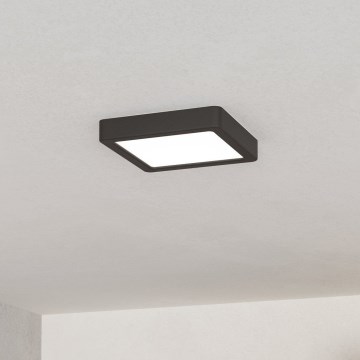 Eglo - LED Ceiling Light, 7W, 230V, selectable 2700/4000/6500K, 15 x 15 cm, Black