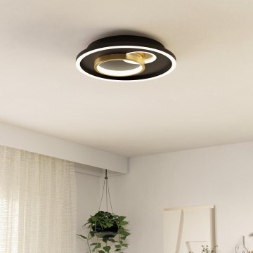 Eglo - LED ceiling light LED/14W/230V + LED/8.5W Ø 38 cm black/gold