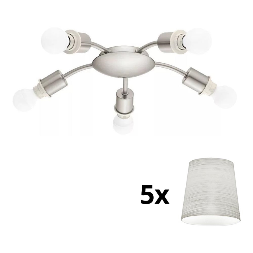 Eglo - LED Ceiling light MY CHOICE 5xE14/4W/230V  matte chrome/creamy