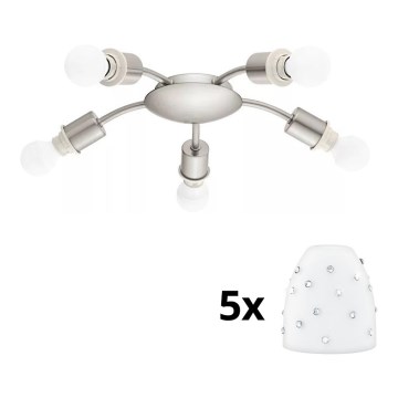 Eglo - LED Ceiling light MY CHOICE 5xE14/4W/230V  matte chrome/white