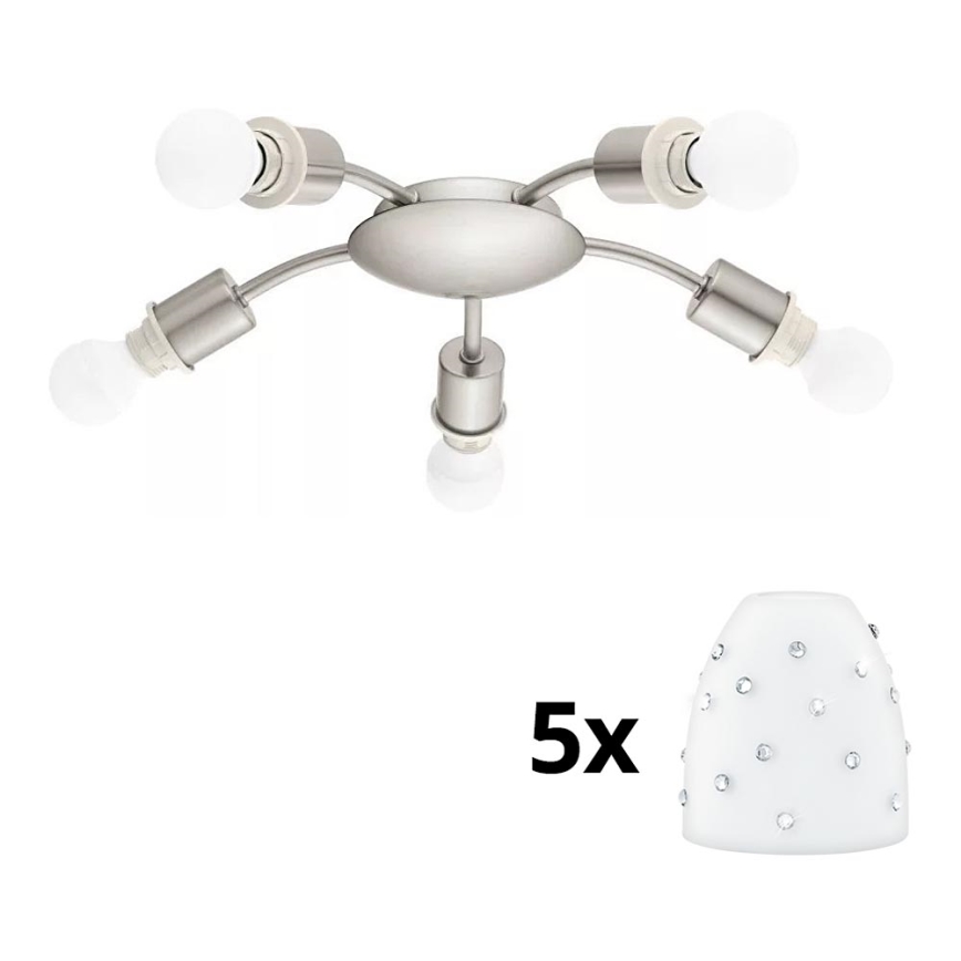 Eglo - LED Ceiling light MY CHOICE 5xE14/4W/230V  matte chrome/white