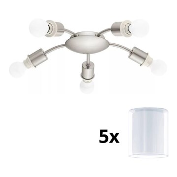 Eglo - LED Ceiling light MY CHOICE 5xE14/4W/230V  matte chrome/white
