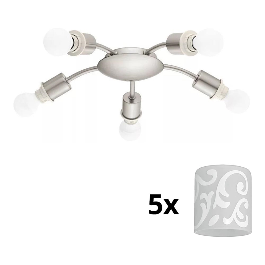 Eglo - LED Ceiling light MY CHOICE 5xE14/4W/230V  matte chrome/white