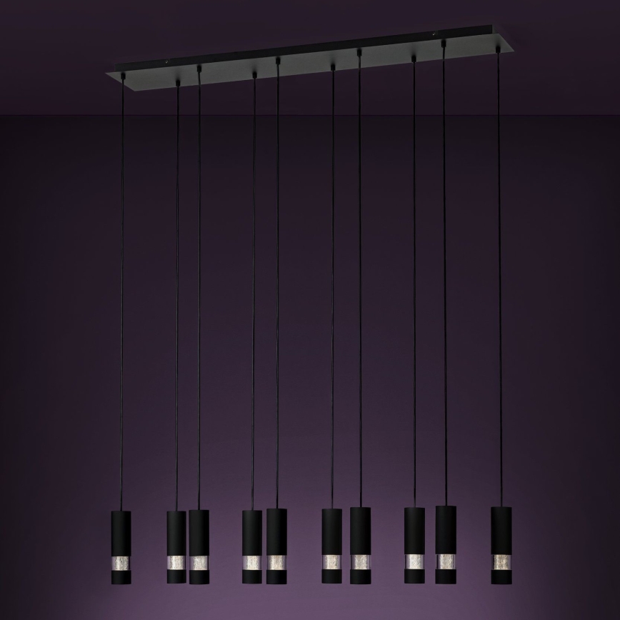 Eglo - LED Chandelier on a string 10xGU10/4,6W/230V black