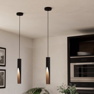 Eglo - LED Chandelier on a string 1xGU10/4,5W/230V 3000K black/brown