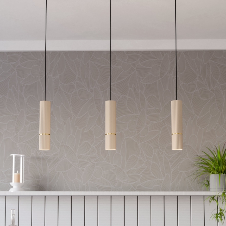 Eglo - LED Chandelier on a string 3xGU10/5W/230V 3000K beige