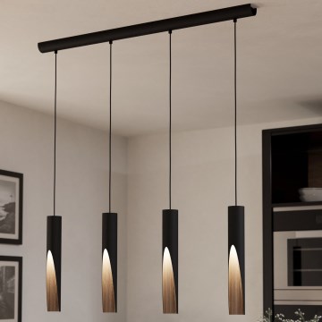 Eglo - LED Chandelier on a string 4xGU10/4,5W/230V 3000K black/brown