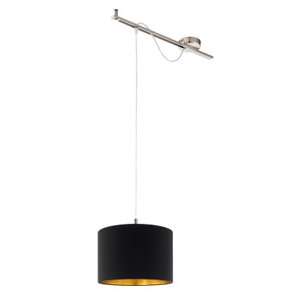 Eglo - LED Chandelier on a string CALCENA 1xE27/60W/230V chrome/black