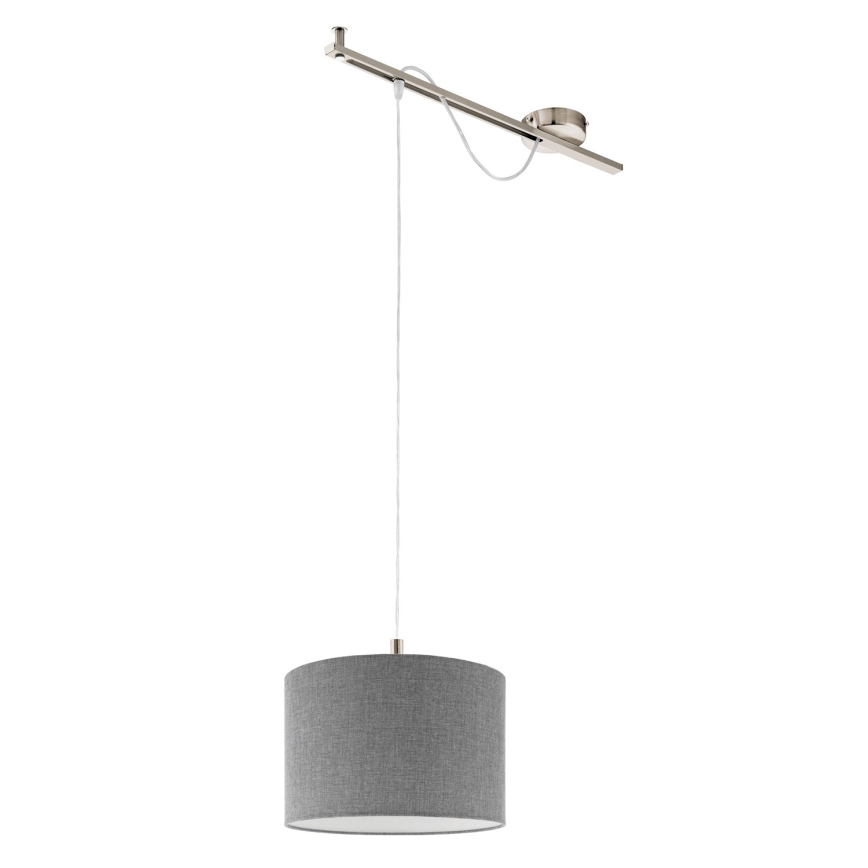 Eglo - LED Chandelier on a string CALCENA 1xE27/60W/230V chrome/grey