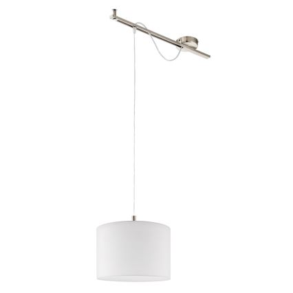 Eglo - LED  Chandelier on a string CALCENA 1xE27/60W/230V matte chrome/white