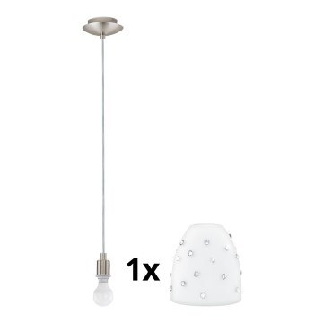 Eglo - LED Chandelier on a string MY CHOICE 1xE14/4W/230V  matte chrome/white