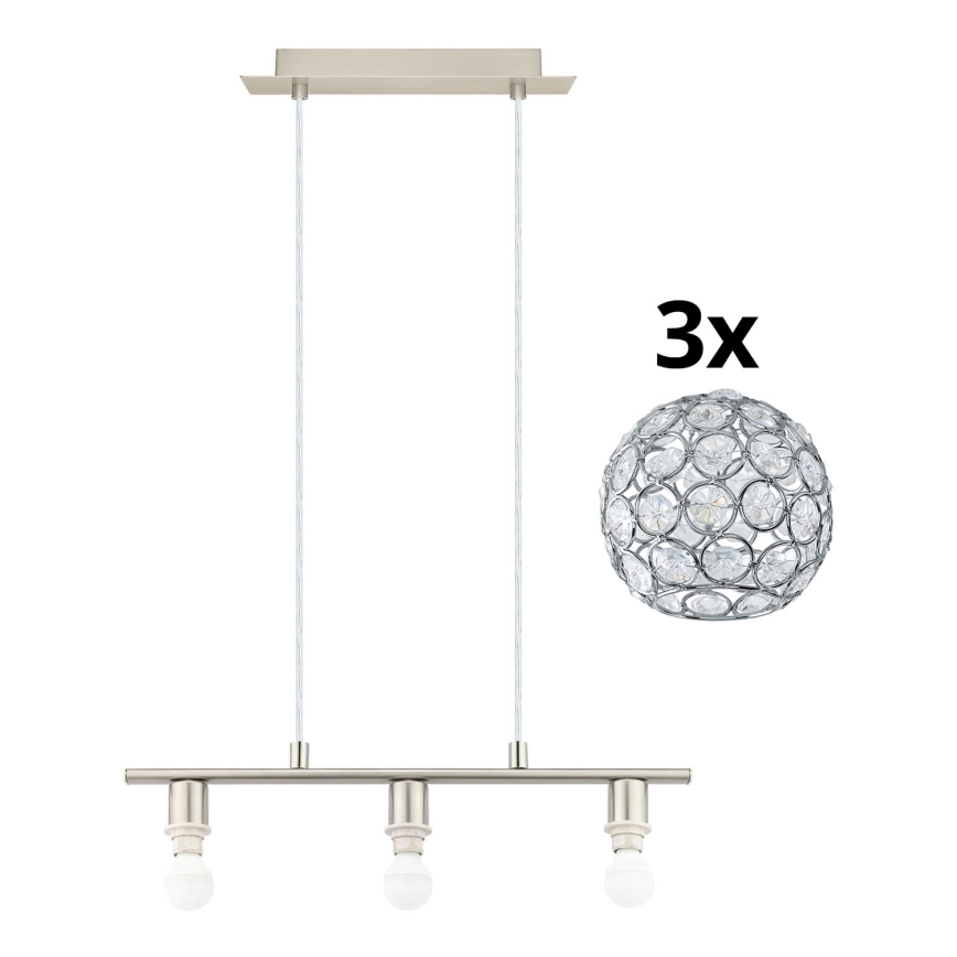 Eglo - LED Chandelier on a string MY CHOICE 3xE14/4W/230V matte chrome
