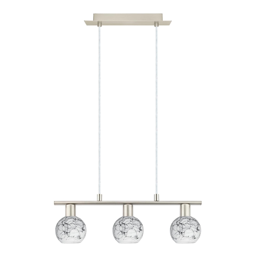 Eglo - LED Chandelier on a string MY CHOICE 3xE14/4W/230V matte chrome/white/black