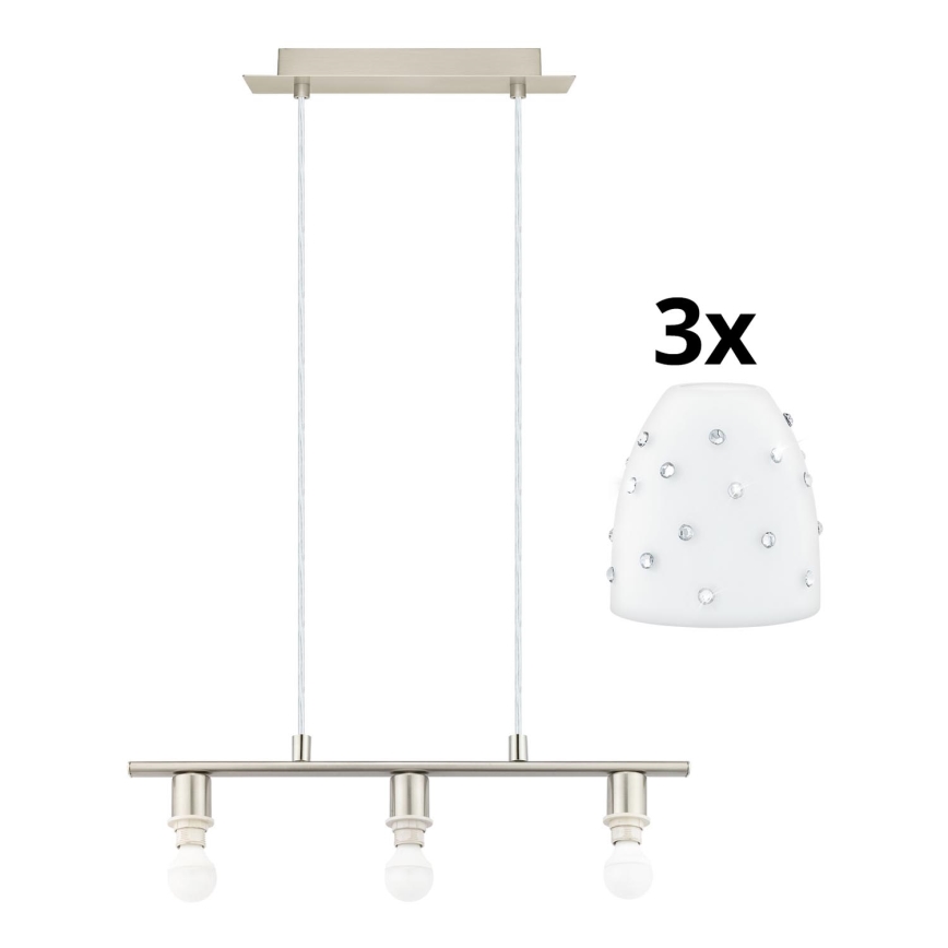Eglo - LED Chandelier on a string MY CHOICE 3xE14/4W/230V matte chrome/white