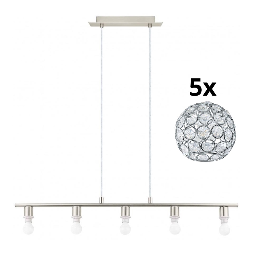 Eglo - LED Chandelier on a string MY CHOICE 5xE14/4W/230V matte chrome