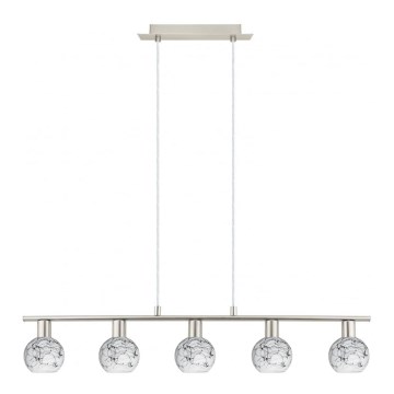Eglo - LED Chandelier on a string MY CHOICE 5xE14/4W/230V matte chrome/white/black