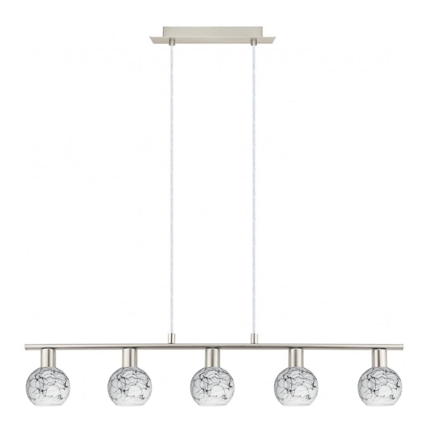 Eglo - LED Chandelier on a string MY CHOICE 5xE14/4W/230V matte chrome/white/black