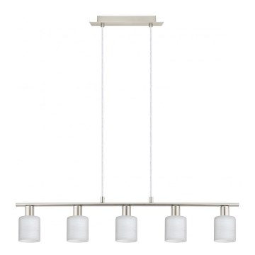 Eglo - LED Chandelier on a string MY CHOICE 5xE14/4W/230V matte chrome/white
