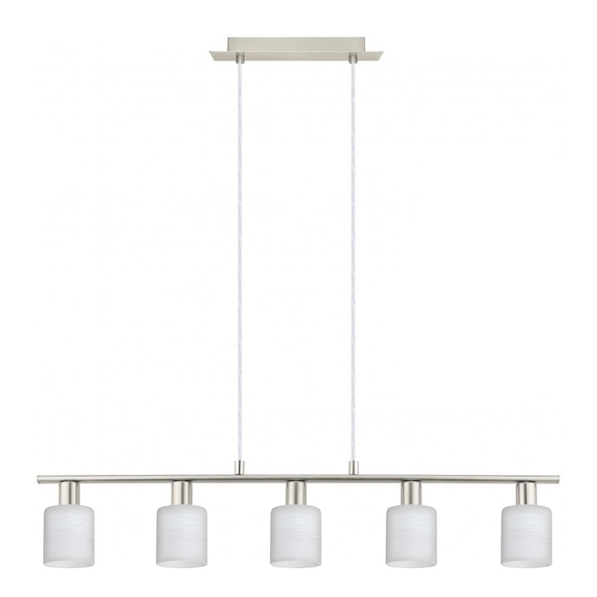 Eglo - LED Chandelier on a string MY CHOICE 5xE14/4W/230V matte chrome/white