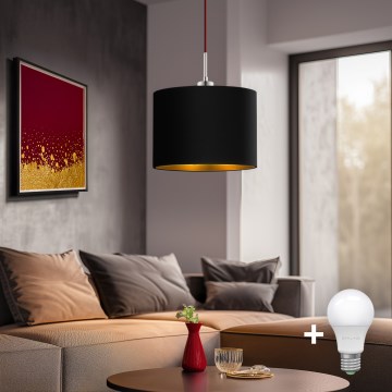 Eglo - LED Chandelier on a string TUNJA 1xE27/60W/230V black