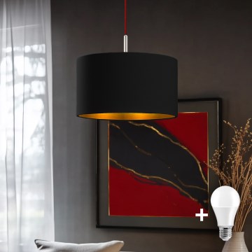 Eglo - LED Chandelier on a string TUNJA 1xE27/60W/230V black