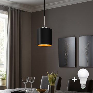 Eglo - LED Chandelier on a string TUNJA 1xE27/60W/230V black