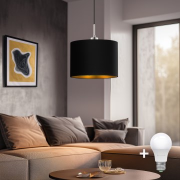 Eglo - LED Chandelier on a string TUNJA 1xE27/60W/230V black