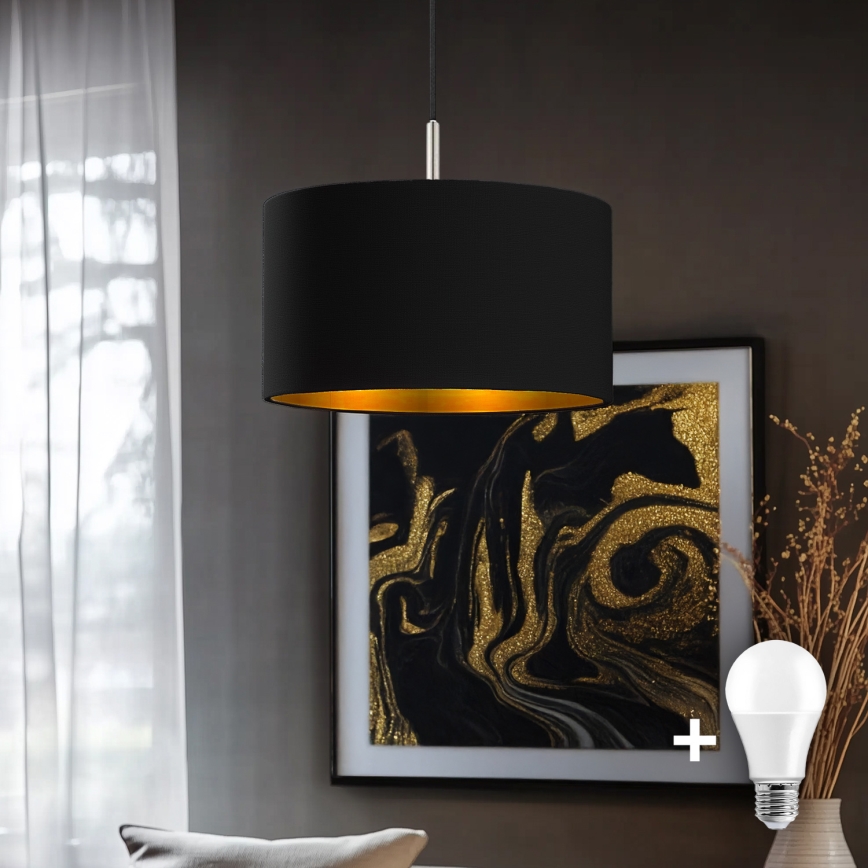 Eglo - LED Chandelier on a string TUNJA 1xE27/60W/230V black