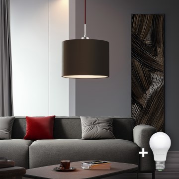 Eglo - LED Chandelier on a string TUNJA 1xE27/60W/230V brown