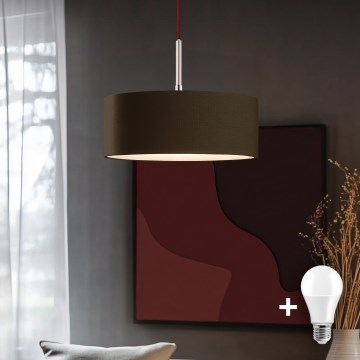 Eglo - LED Chandelier on a string TUNJA 1xE27/60W/230V brown