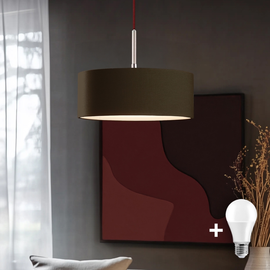 Eglo - LED Chandelier on a string TUNJA 1xE27/60W/230V brown