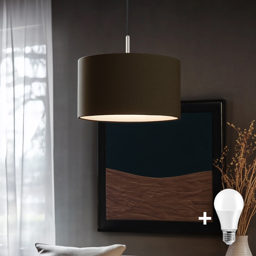 Eglo - LED Chandelier on a string TUNJA 1xE27/60W/230V brown