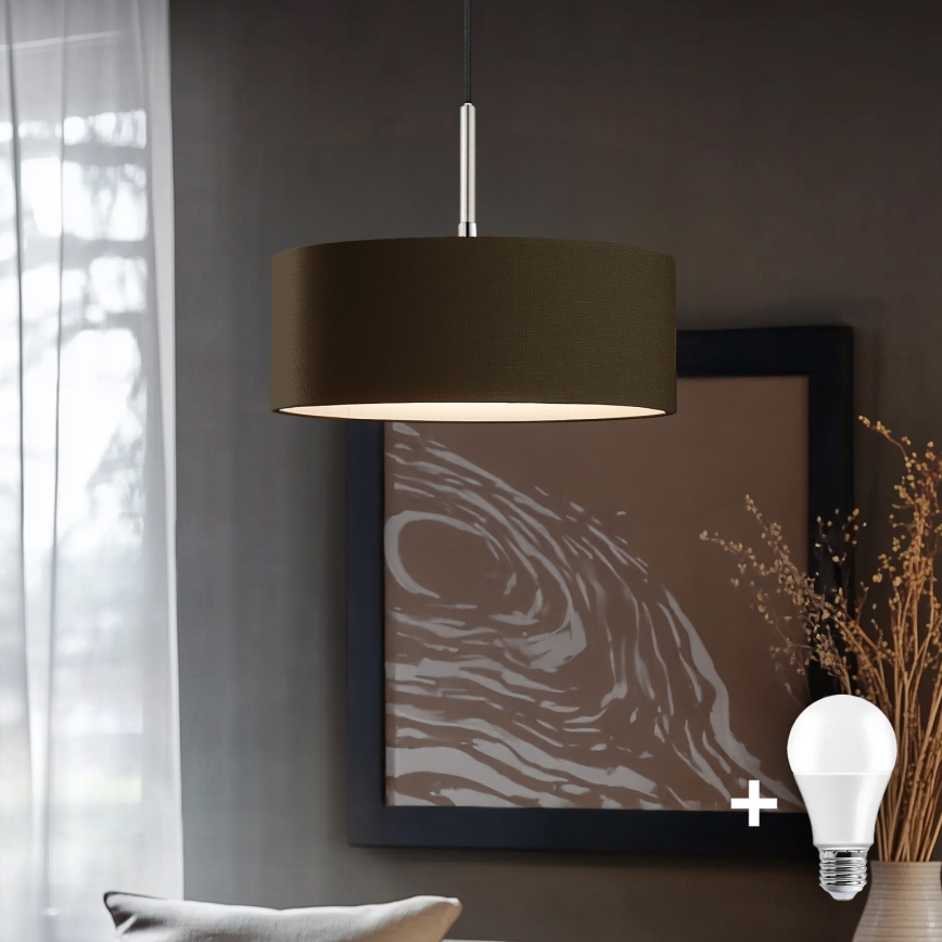 Eglo - LED Chandelier on a string TUNJA 1xE27/60W/230V brown