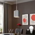 Eglo - LED Chandelier on a string TUNJA 1xE27/60W/230V grey