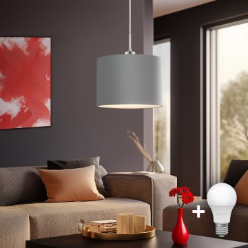 Eglo - LED Chandelier on a string TUNJA 1xE27/60W/230V grey