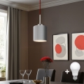 Eglo - LED Chandelier on a string TUNJA 1xE27/60W/230V grey
