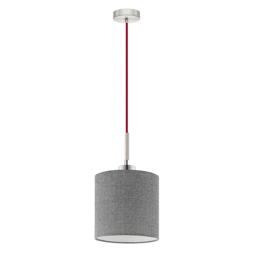 Eglo - LED Chandelier on a string TUNJA 1xE27/60W/230V grey