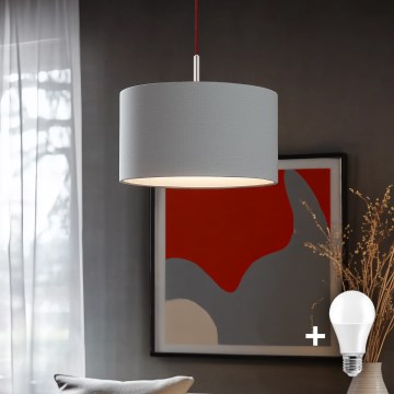 Eglo - LED Chandelier on a string TUNJA 1xE27/60W/230V grey