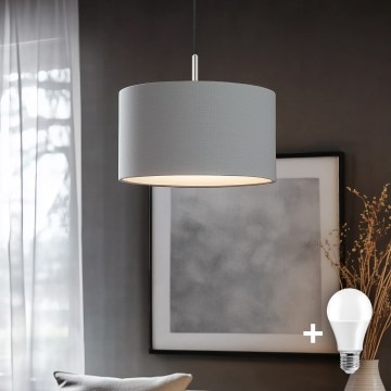 Eglo - LED Chandelier on a string TUNJA 1xE27/60W/230V grey