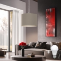 Eglo - LED Chandelier on a string TUNJA 1xE27/60W/230V taupe