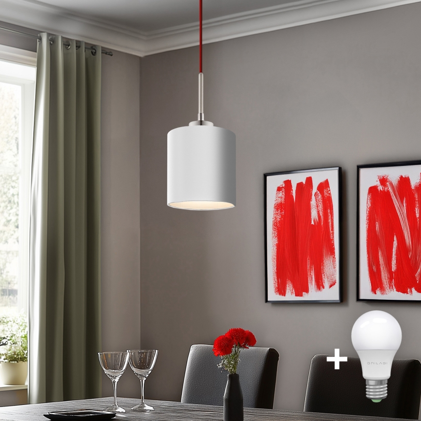 Eglo - LED Chandelier on a string TUNJA 1xE27/60W/230V white