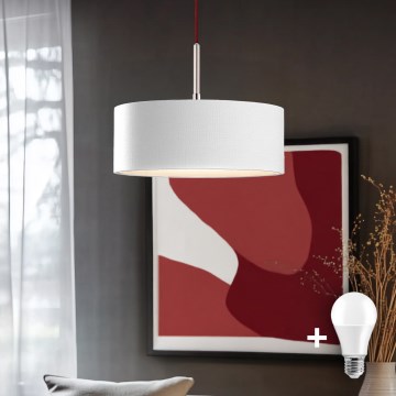 Eglo - LED Chandelier on a string TUNJA 1xE27/60W/230V white