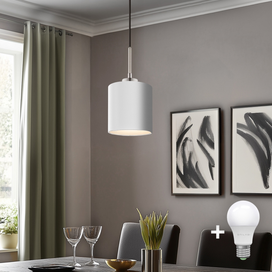 Eglo - LED Chandelier on a string TUNJA 1xE27/60W/230V white