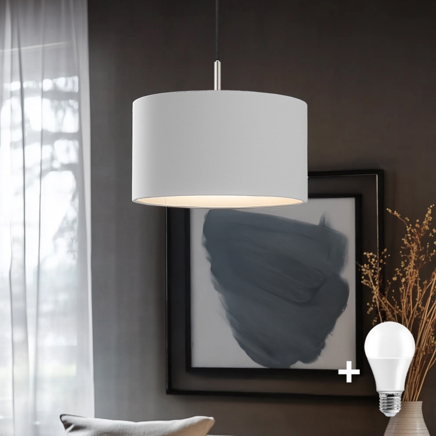 Eglo - LED Chandelier on a string TUNJA 1xE27/60W/230V white