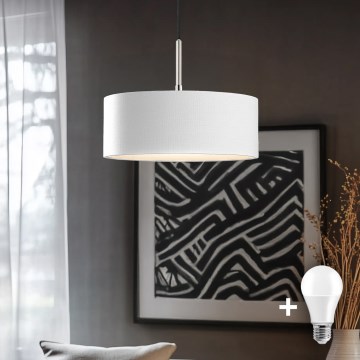 Eglo - LED Chandelier on a string TUNJA 1xE27/60W/230V white
